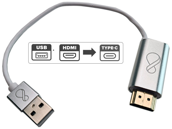 Ochno Adapter, HDMI to USB-C with USB-A