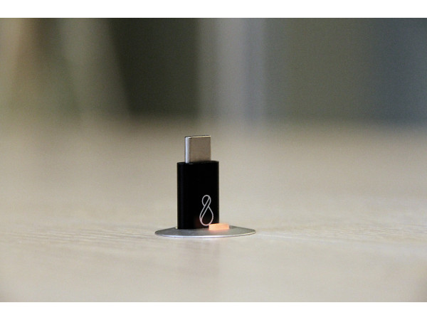 Socket, pull out, LED button, aluminium