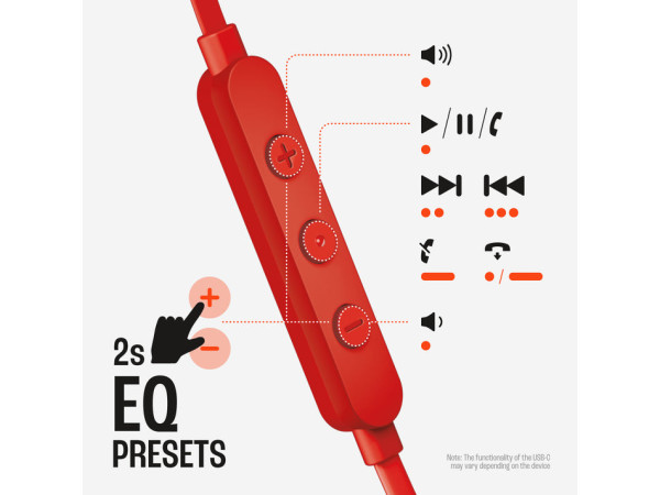 JBL Tune 310C,  In-Ear Wired, Red