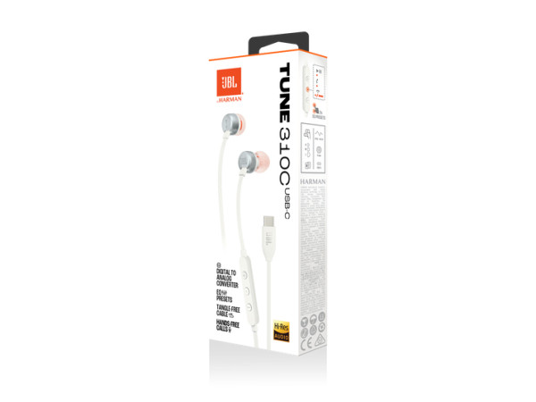 JBL Tune 310C,  In-Ear Wired, White