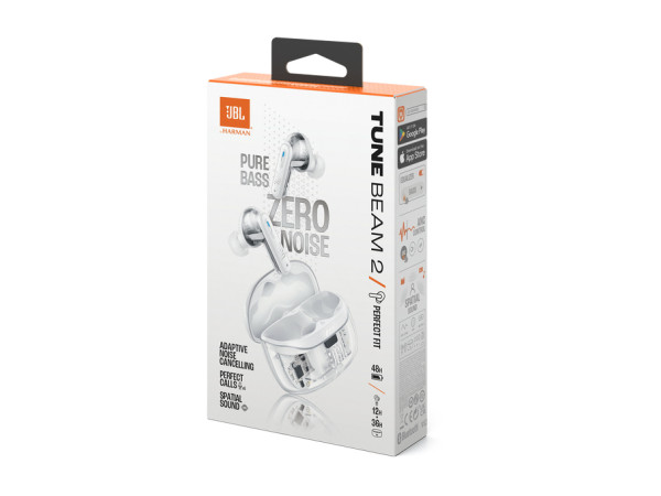 JBL Tune Beam 2 Ghost Edition, White